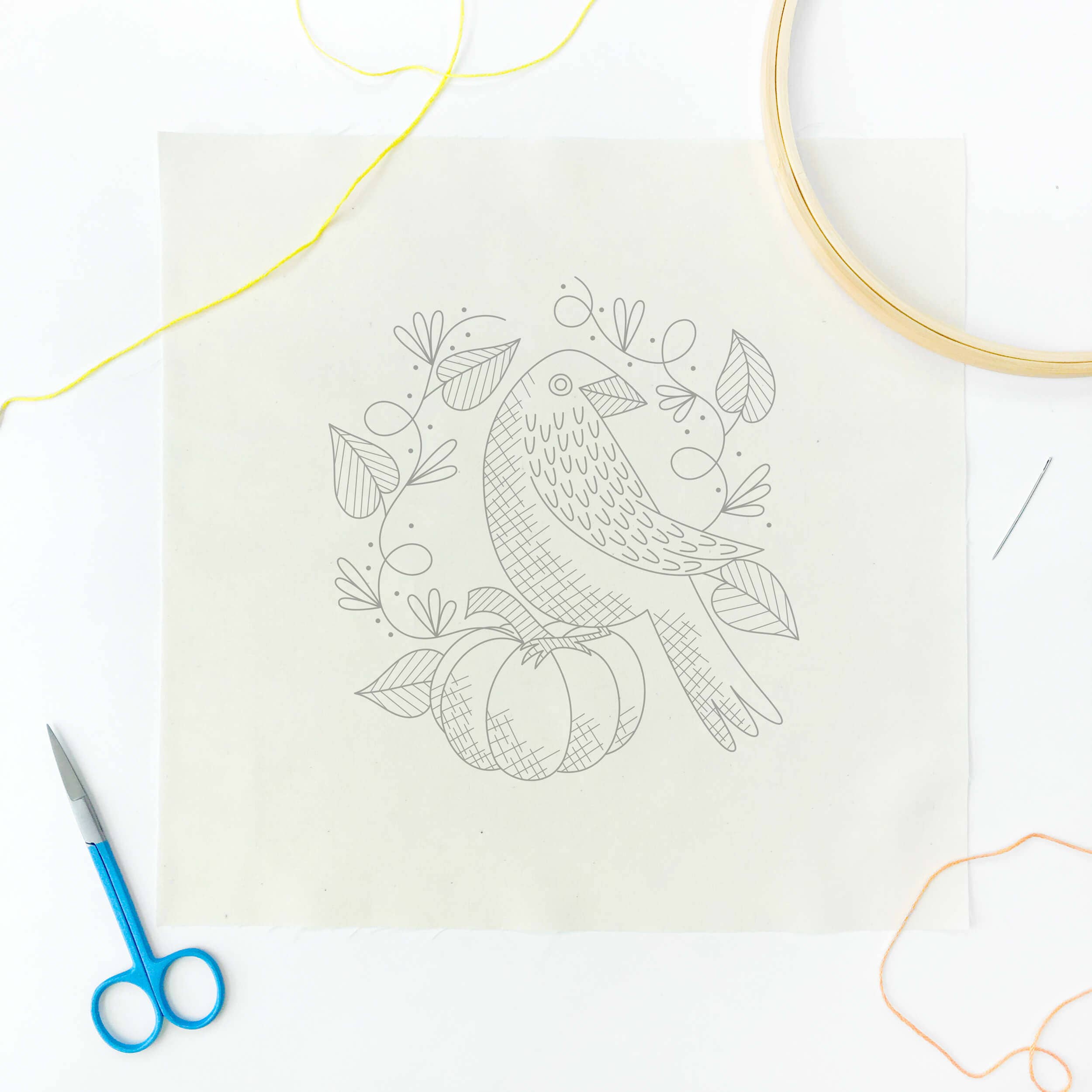 Penguin & Fish - Vendita all'ingrosso Attrezzatura per ricamo/punto croce - Kit da ricamo con corvo da 20 cm7