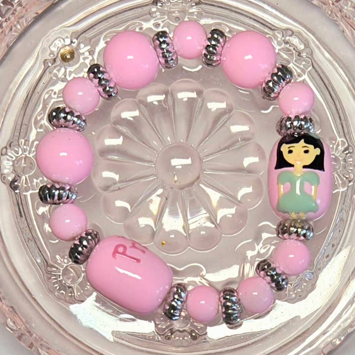 Fiona Accessories – Engroshandel Perlearmbånd – Børn – Ballerina Princess Børnearmbånd Malet Perler PINK1