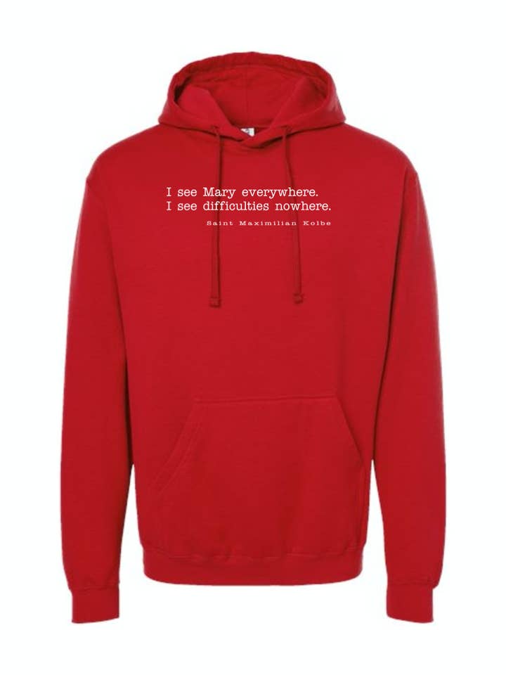Sock Religious - Wholesale Hoodie - Unisex - I See Mary Everywhere - St. Maximilian Kolbe Hoodie Sweatshirt4