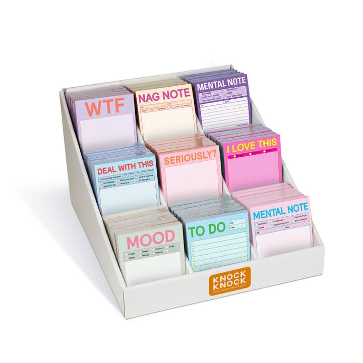 Knock Knock - Wholesale Retailer Display - Paper & Novelty - Sticky Notes Display FILLED with 72 Sticky Notes