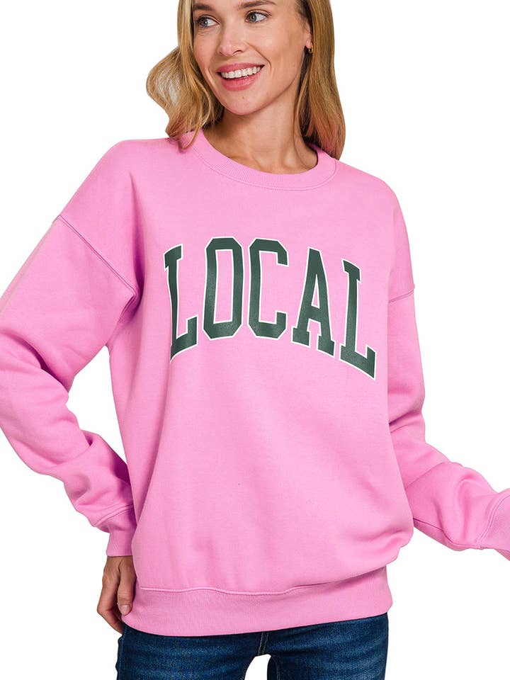 ...SI-27192 "Local" Printed Fleece Round Neck Sweatshirts for wholesale by 42POPS