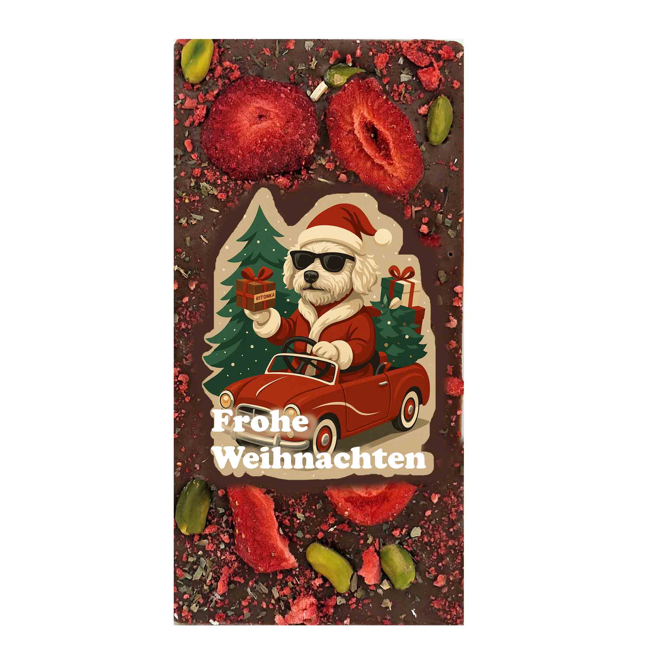 Ritonka ...made with love – wholesale Chocolate bar – Milk Chocolate Sir Bobby the Dog - Santa Claus 95g1