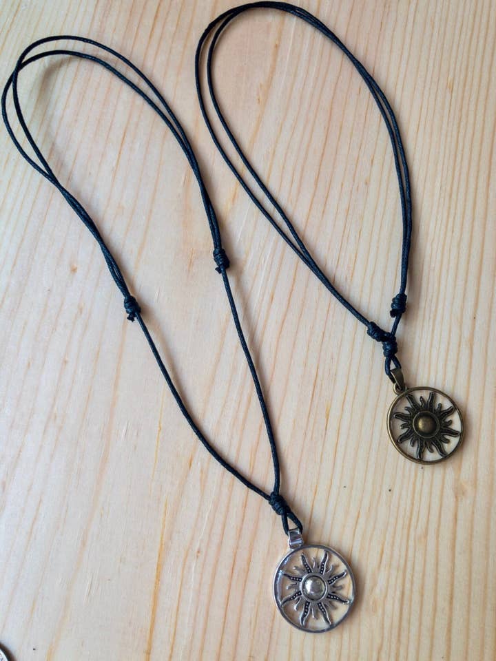 Sun Necklace on Adjustable Hemp for wholesale by Bee The Light Studios