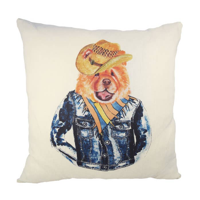 Leinenkissen mit Tieren/Vögel/Fischen/Cool Chow-Chow für den Großhandel von Ox Bow Decor
