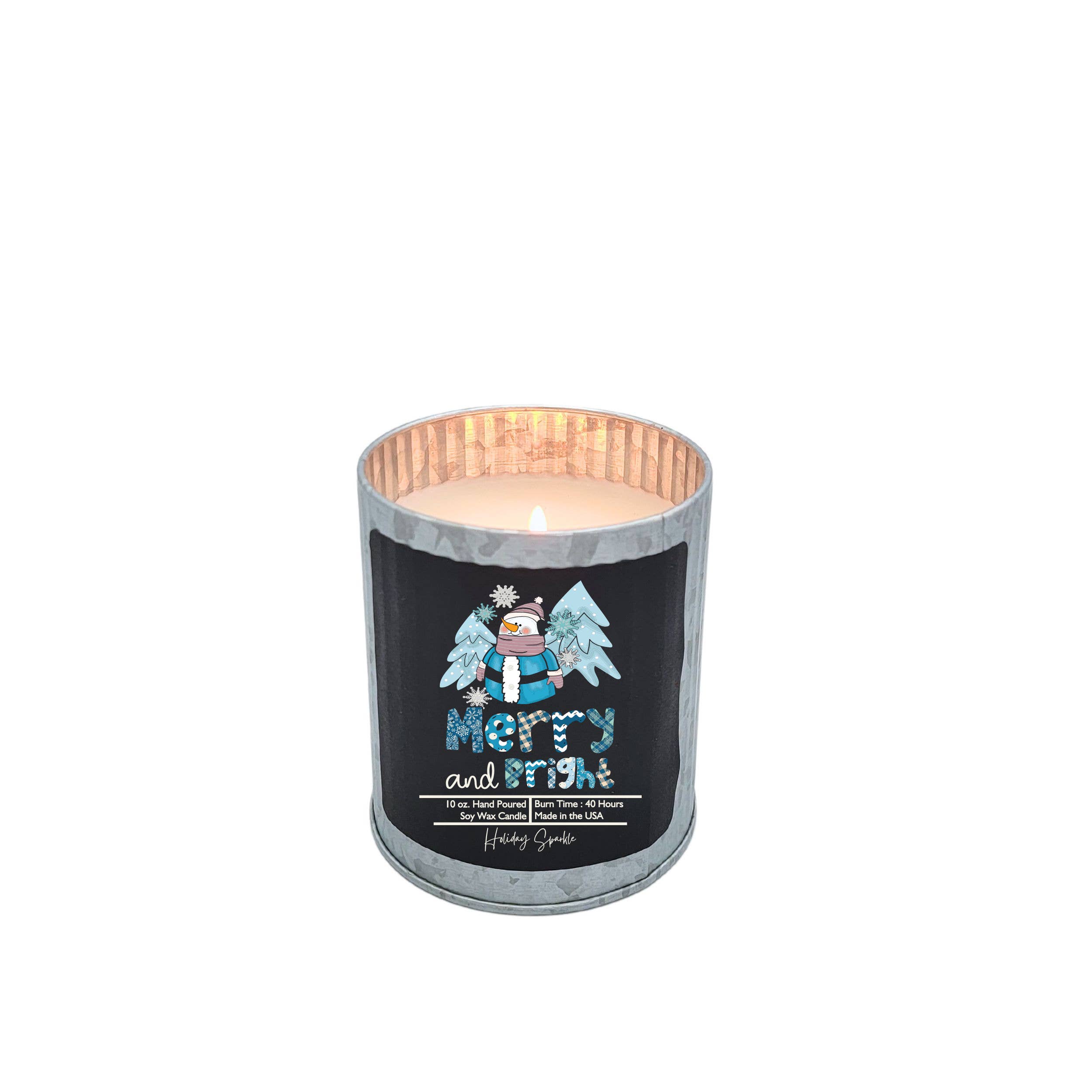 Driftless Studios - Wholesale Jar/Filled Candle - Merry & Bright Soy Wax Candle - Rustic Tin Holiday Candles3