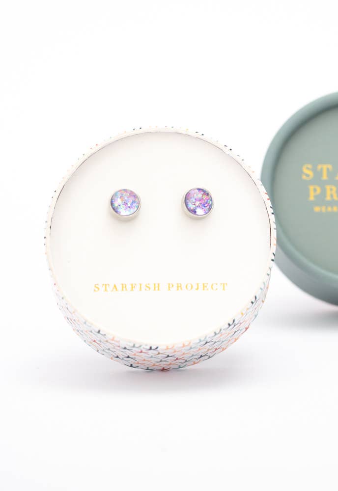 Starfish Project, Inc – wholesale Stud/post earrings – Lora Lavender & Silver Stud Earrings2