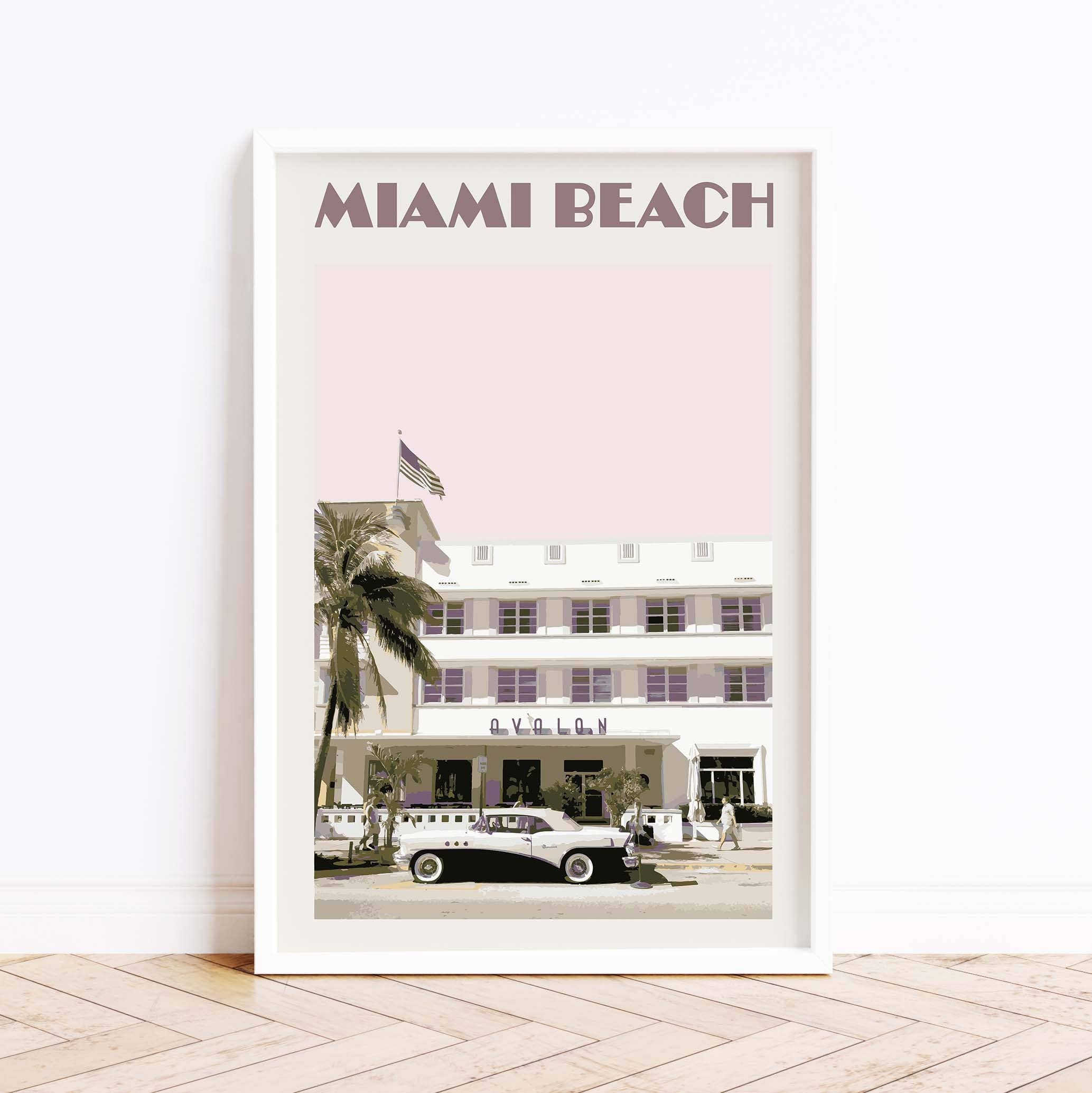 Newpencilbox Art - Wholesale Art Print - Miami Beach Art Print Retro Miami Poster Pastel Colors7