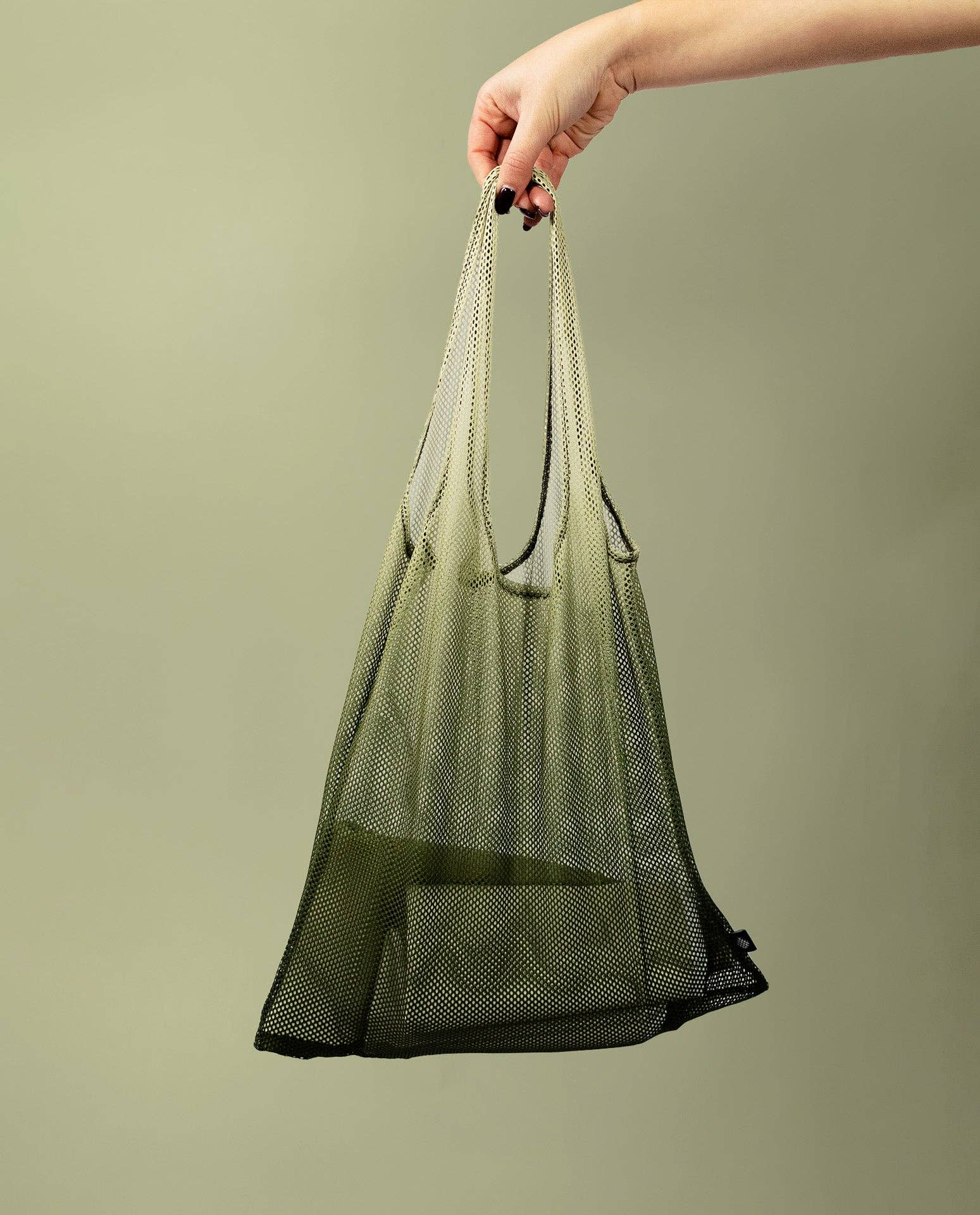 Arpe - Wholesale Grocery/Shopping Bag - Mesh Bag Olive Green2