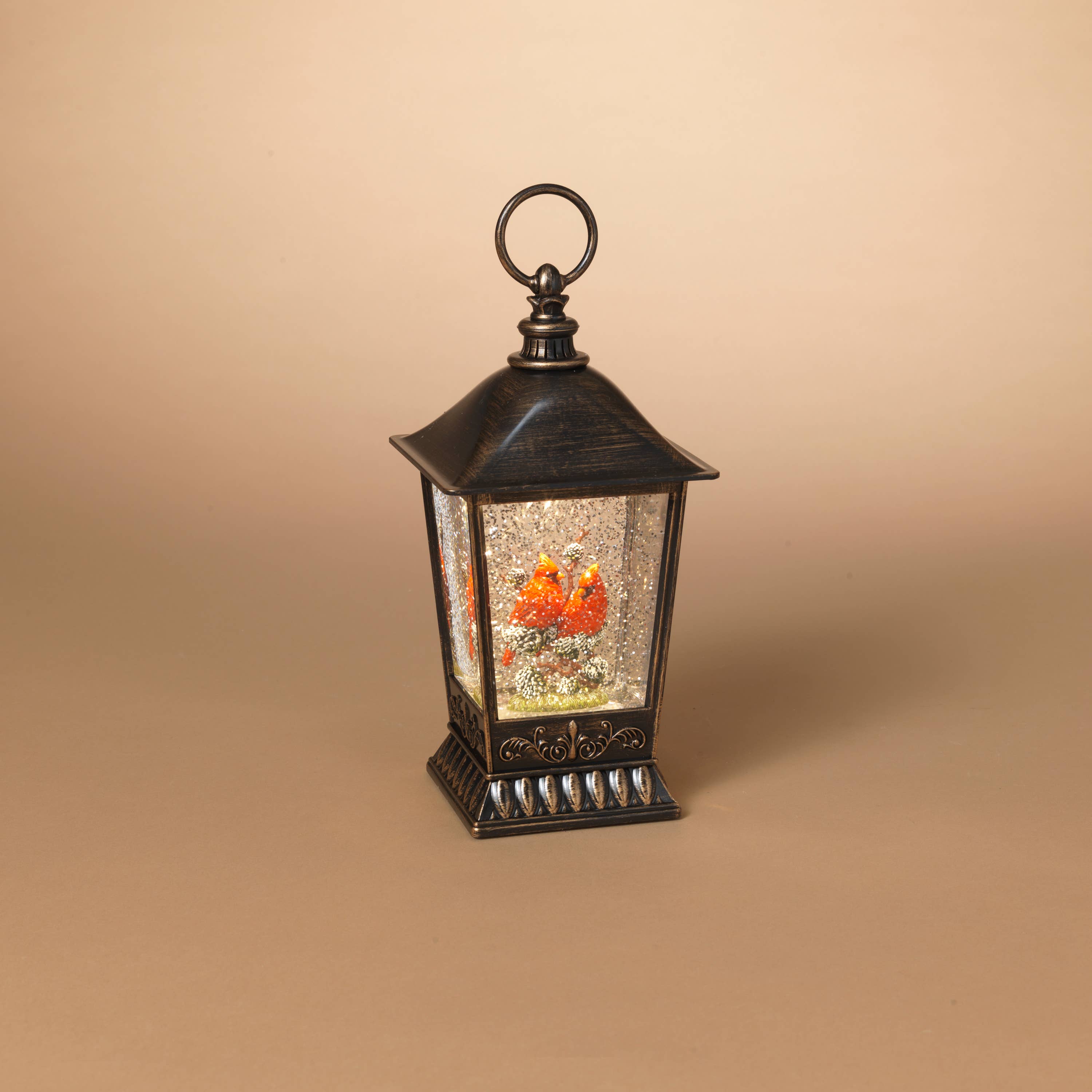 The Gerson Companies - Wholesale Christmas Decoration - Gerson Christmas 11"H B/O Lighted Cardinal Design Spinning W