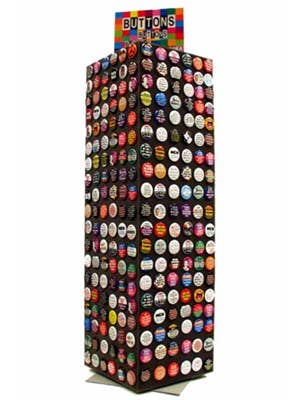 Button Tower display $55 USD only w/$150 USD buttons for wholesale by Ephemera