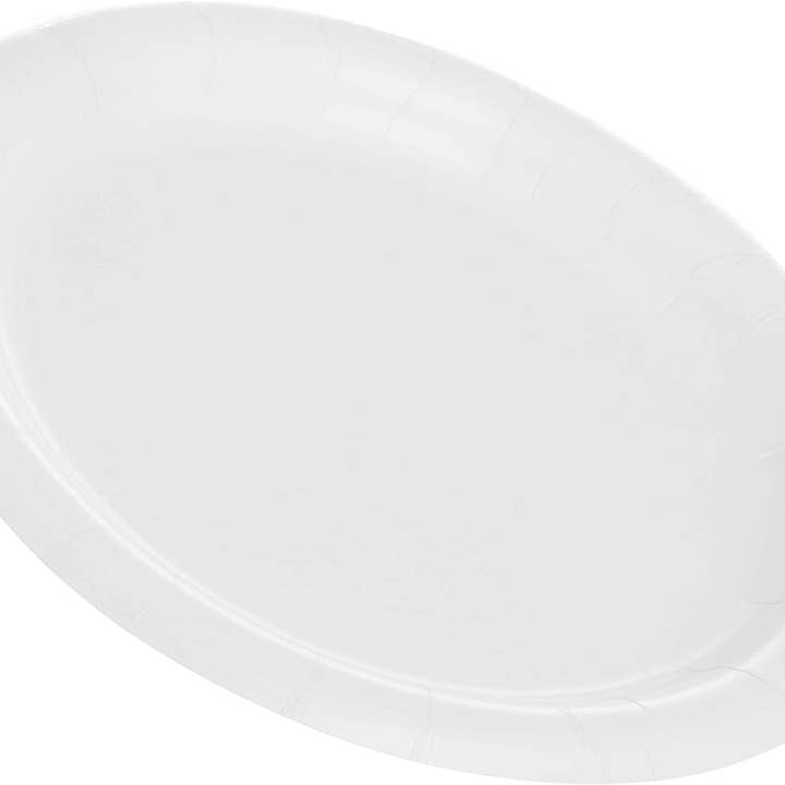 EcoQuality - Wholesale Disposable Plate - White Heavy Duty Coated Disposable Paper Plates (9inch)