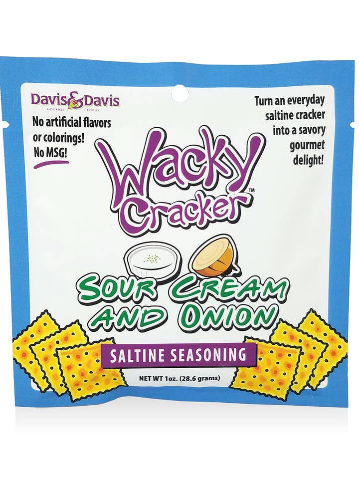 Sour Cream & Onion Wacky Cracker for wholesale by Davis & Davis Gourmet Foods