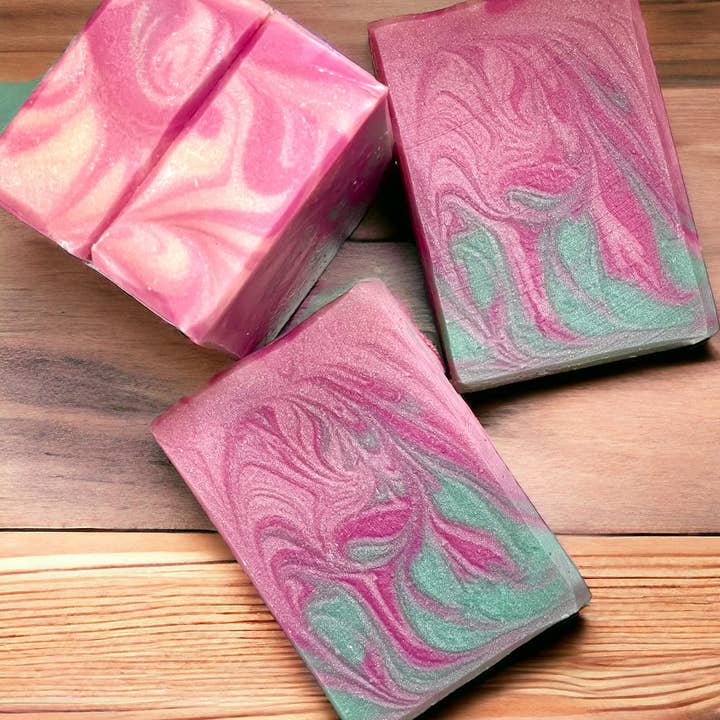 Summit Bloom (Wild Rose, Guava & Toasted Coconut) for wholesale by Mountain Goat Soap Company