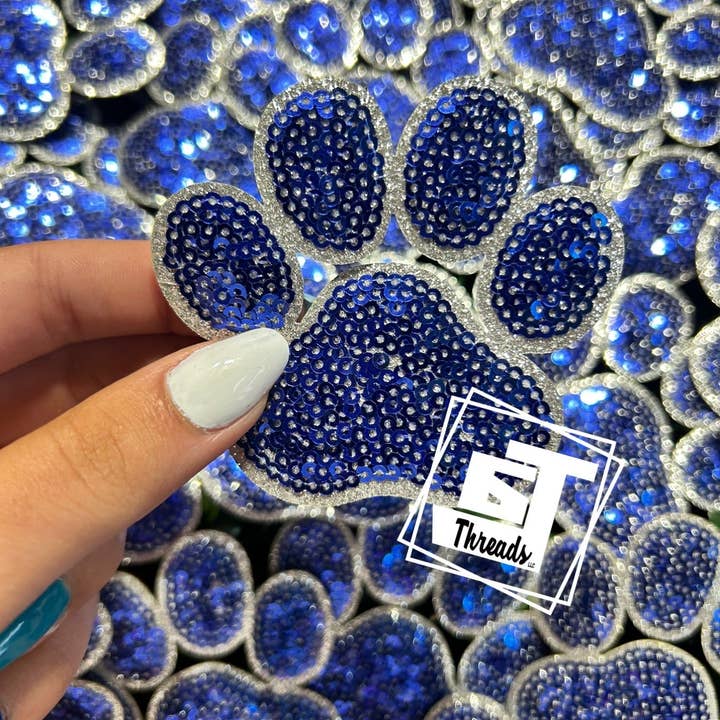 6j Threads LLC - Wholesale Patch - Sequin Paw Prints ...Cap Patches Only