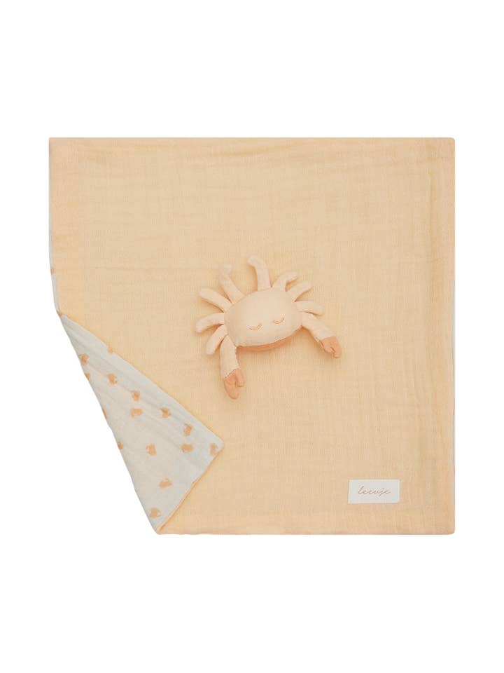 Baby muslin cuddle cloth 'Crab' for wholesale by Leevje