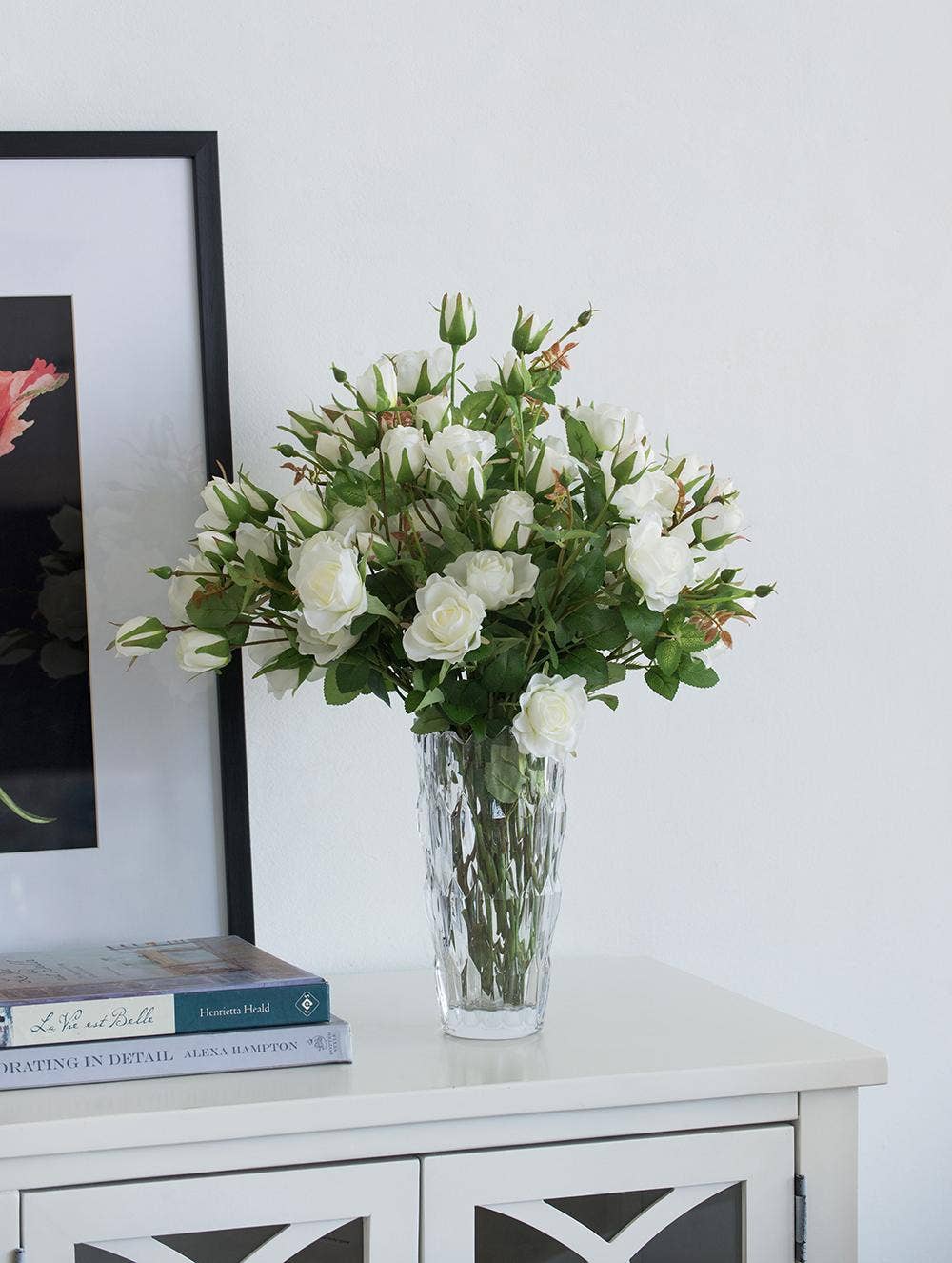 A&B Home Group Inc. - Wholesale Artificial Plant - 6.5x3.5x25"H Rose Spray - White6