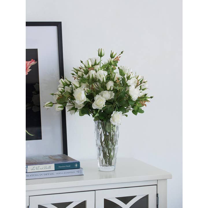 A&B Home Group Inc. - Wholesale Artificial Plant - 6.5x3.5x25"H Rose Spray - White6