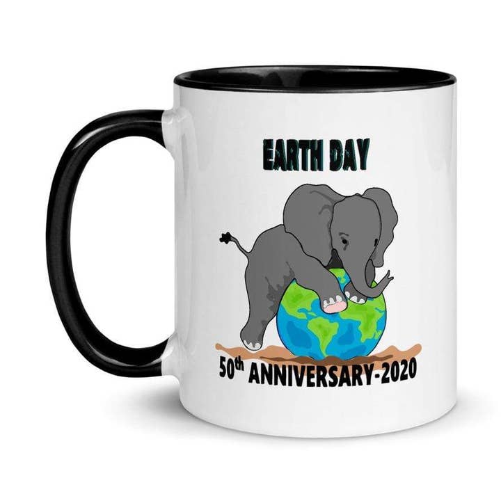 Olifant Aarde Dag Accent Mok 11 oz voor wholesale door Mila Inspired LLC