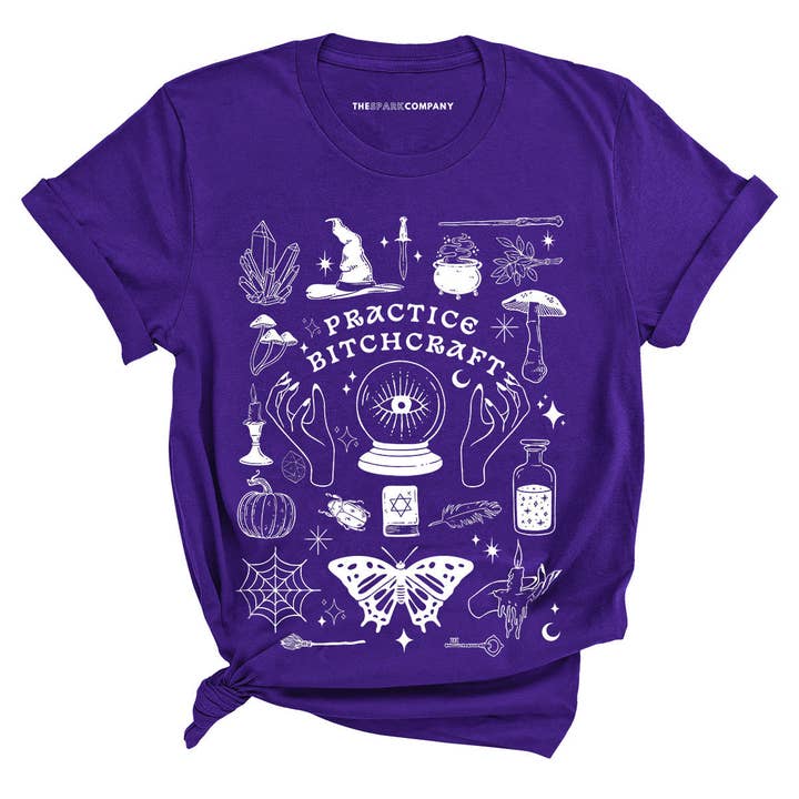 The Spark Company - Wholesale Screen Printed T-Shirt - Women's - Practice Bitchcraft Halloween Feminist T-Shirt
