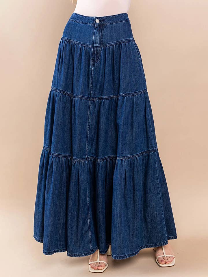 EmberLoom - Wholesale Skirt - Women's - Tiered Maxi Skirt3