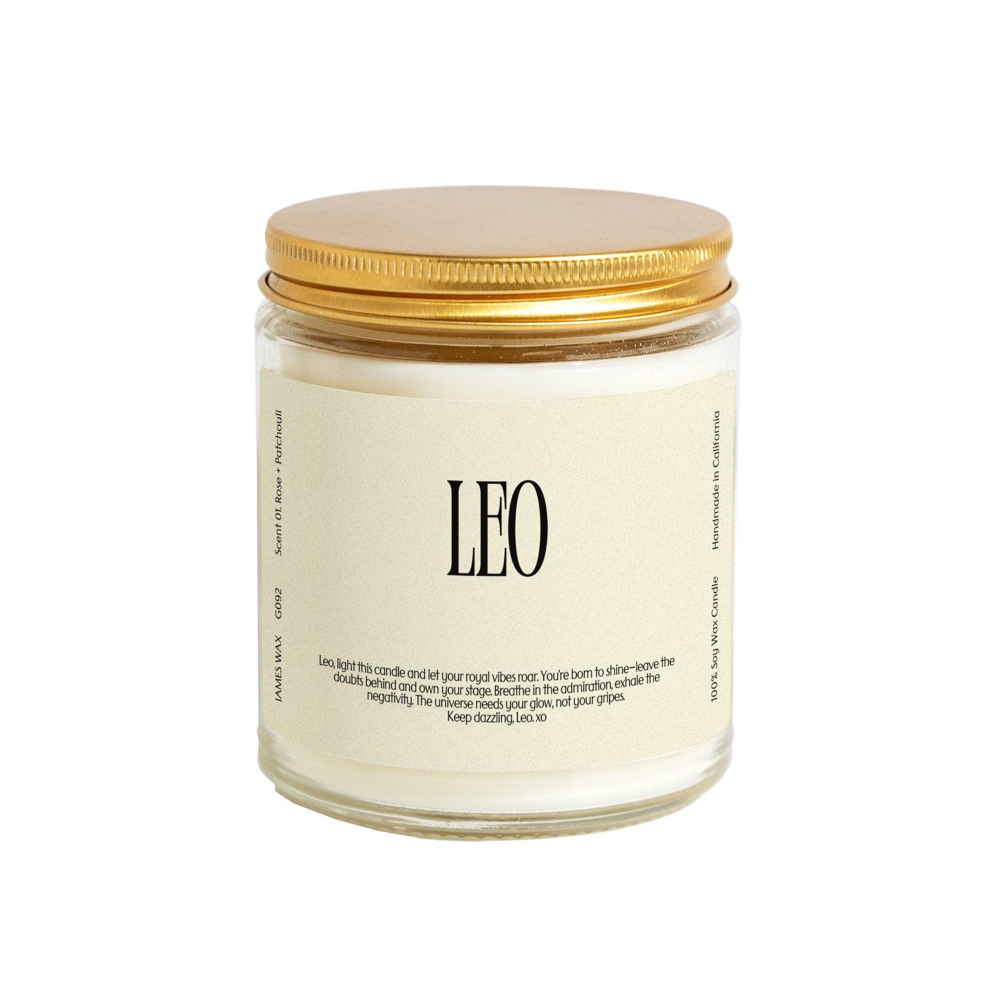 James Wax - Wholesale Jar/Filled Candle - Leo Gift Zodiac Sign Candle Astrology Gift Birthday Leo G0921