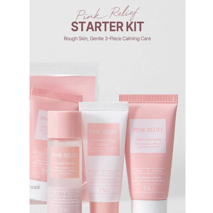 Best Beauty Group - Wholesale Skin Smoothing Kit - TOO COOL FOR SCHOOL Pink Relief Starter Kit Vegan Set