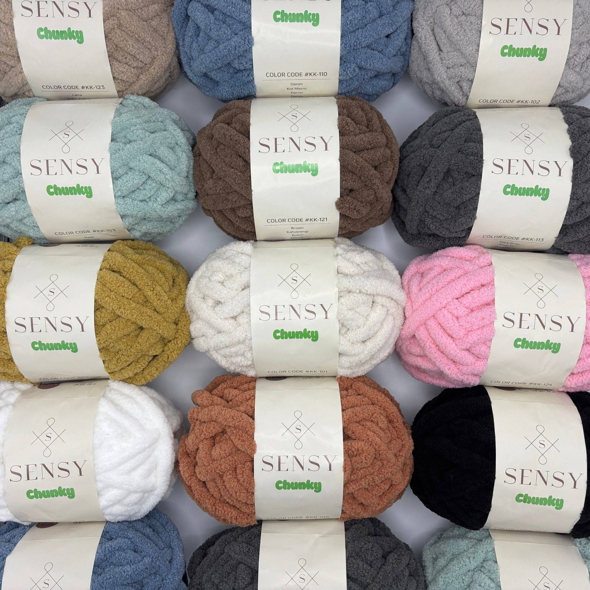 Sensy - Wholesale Yarn - Sensy Chunky Yarn, Blanket Yarn, 7 oz, 28 Yards, Gauge 7 Jumbo25