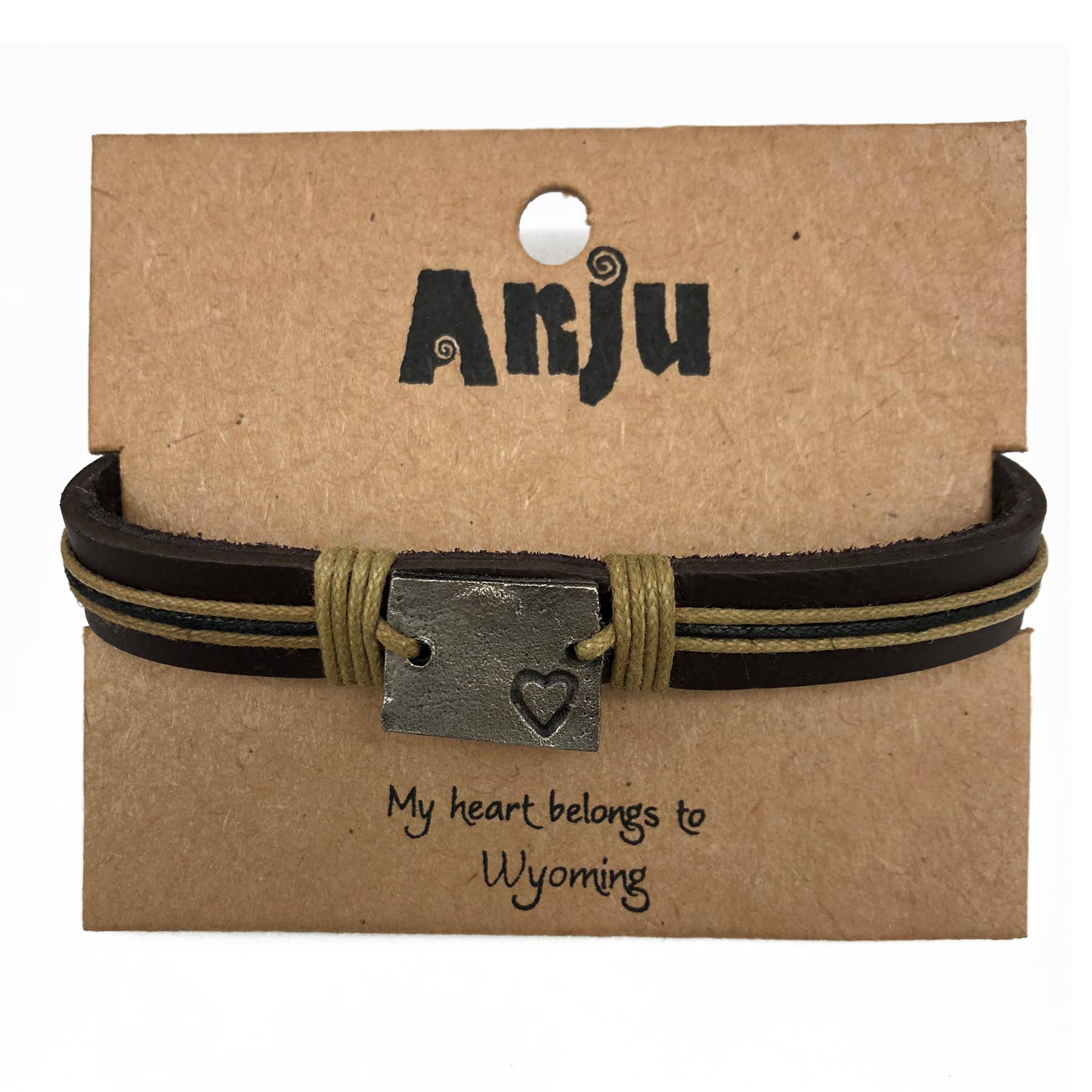 Anju Jewelry – Großhandel Armband mit Charms/Anhängern – Home State Schmuck - Zinn Lederarmband38