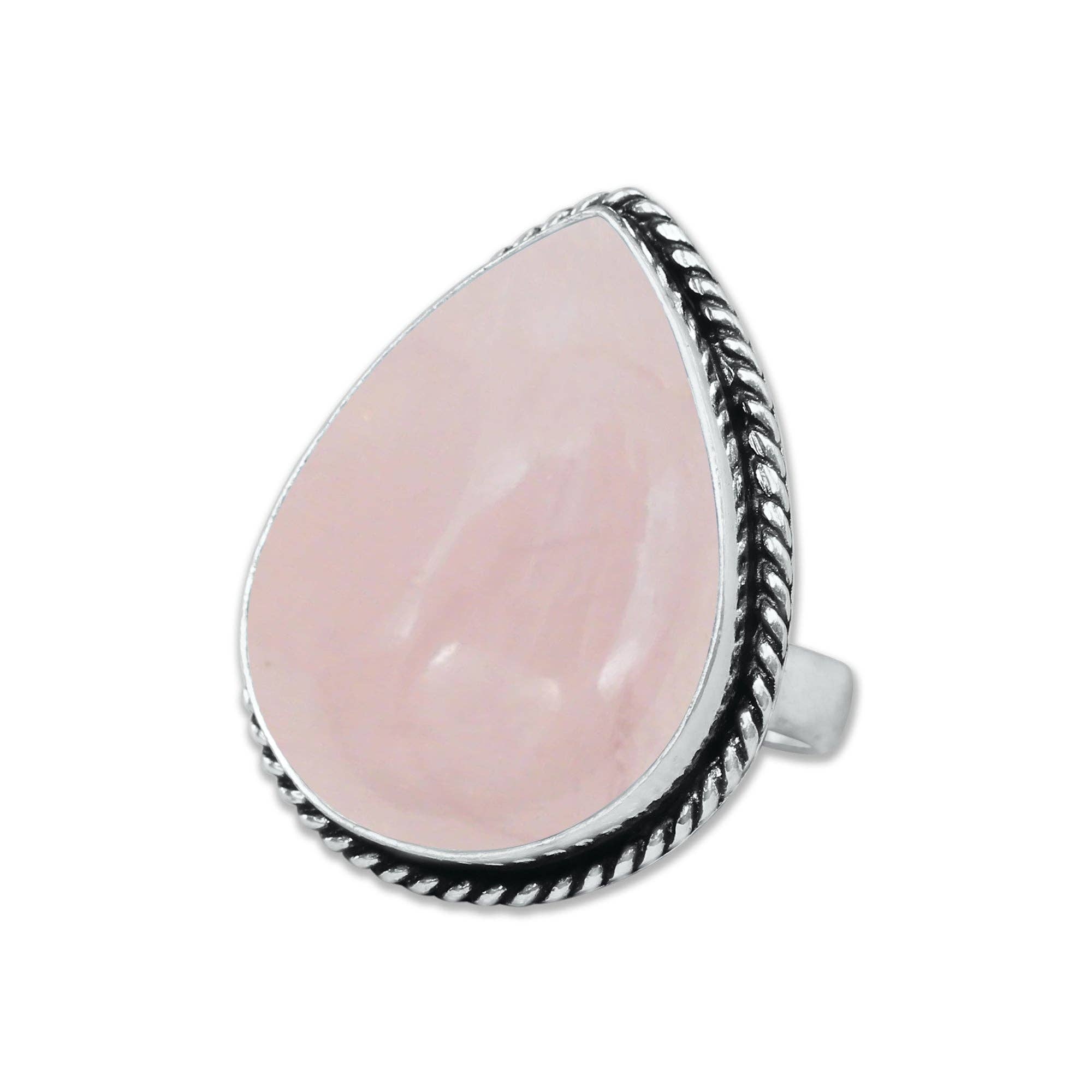 Handmade Jewels – wholesale Cocktail/Statement Ring – Rosenkvartsringar – Silverpläterade, Handgjorda, Mjuk Rosa (US Storlekar 6–10, Ej Justerbara)22