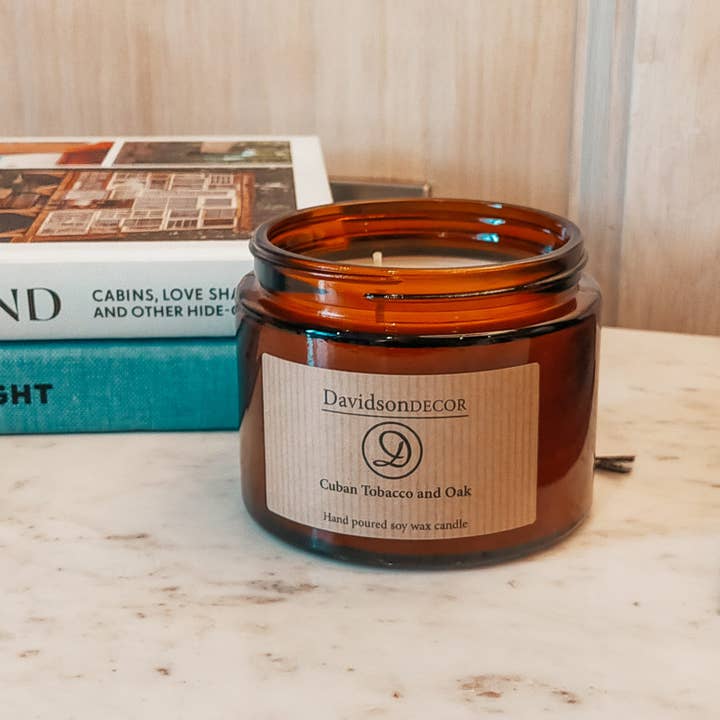 Bougie cubaine et chêne à 3 mèches pour la vente par Davidson DECOR