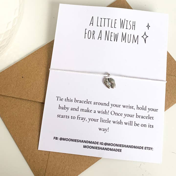 Moonieshandmade - Wholesale Charm/dangle bracelet - New Mum Wish Bracelet, Baby Shower Gifts, Mum To Be Bracelet1