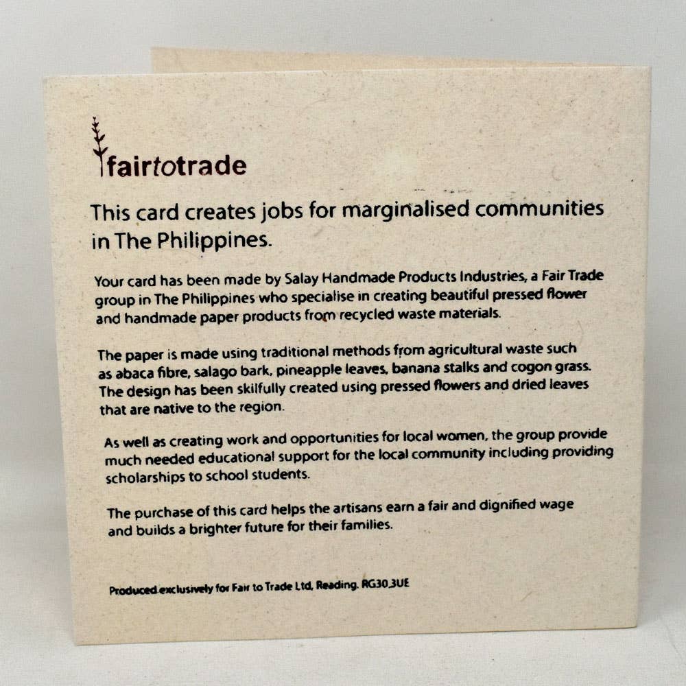 Fair to Trade Ltd – wholesale Vardagliga hälsningskort – Pressat blomkort Rättvisemärkt blomsterträdgård2