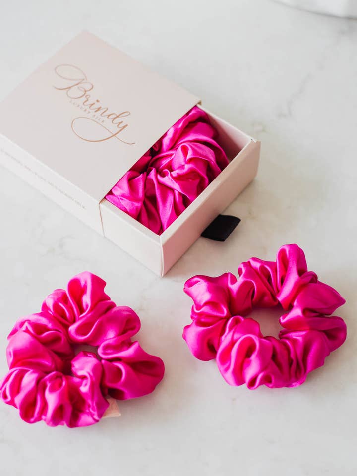 Scrunchies regolari, 100% pura seta di gelso, 3,5 cm per la vendita all'ingrosso da parte di Brindy Luxury Silk
