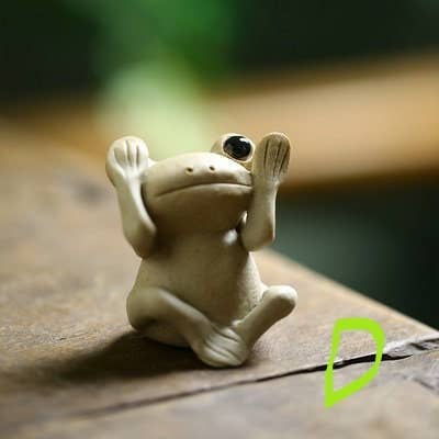 Gohobi （We cover U.S. import duties） - Wholesale Decorative Figurine - Gohobi Handmade Ceramic YiXing Clay Frog Ornament3