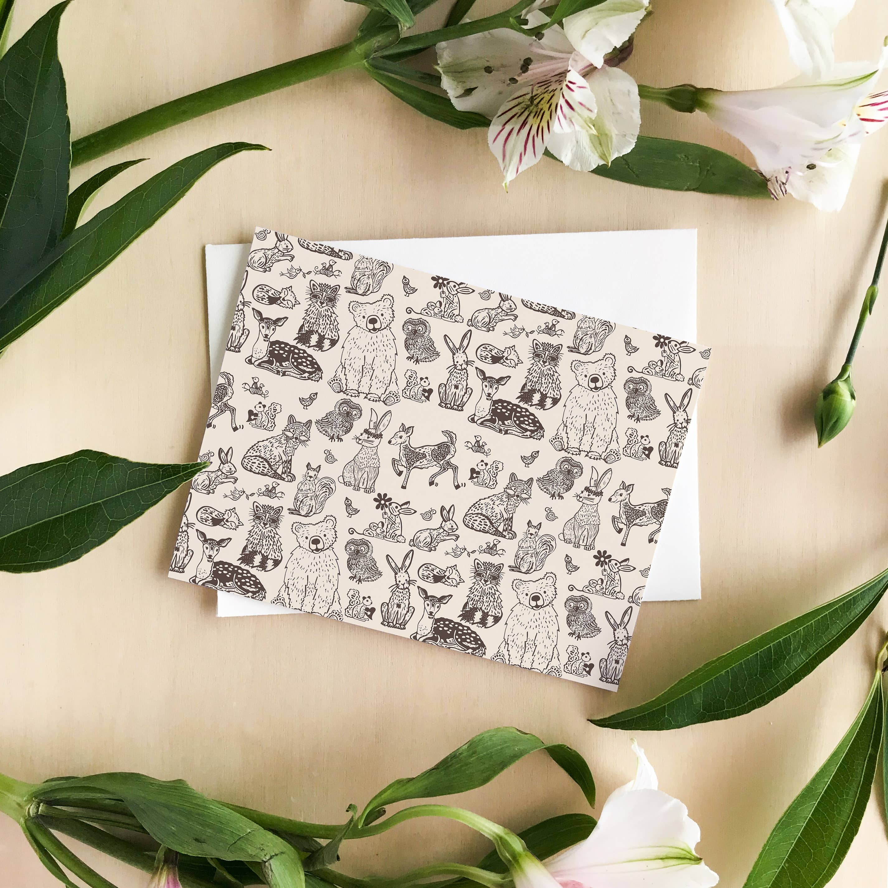 Block21Prints - Wholesale Flat Wrap - Woodland Animals Wrapping Paper - Roll of 2 Sheets7