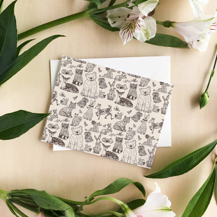 Block21Prints - Wholesale Flat Wrap - Woodland Animals Wrapping Paper - Roll of 2 Sheets7