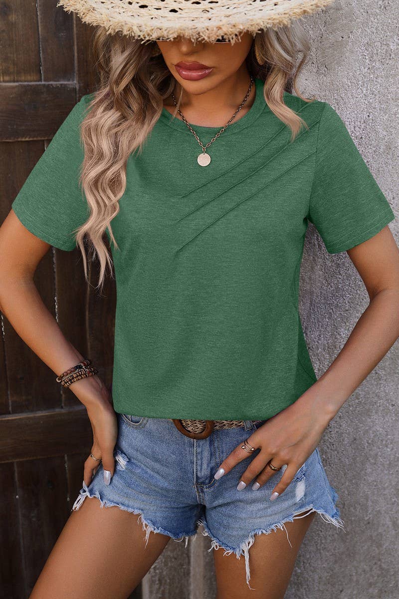 NINEXIS - Wholesale Knit Top - Women's - CWTTS0777_Round Neck Short Sleeved Top8