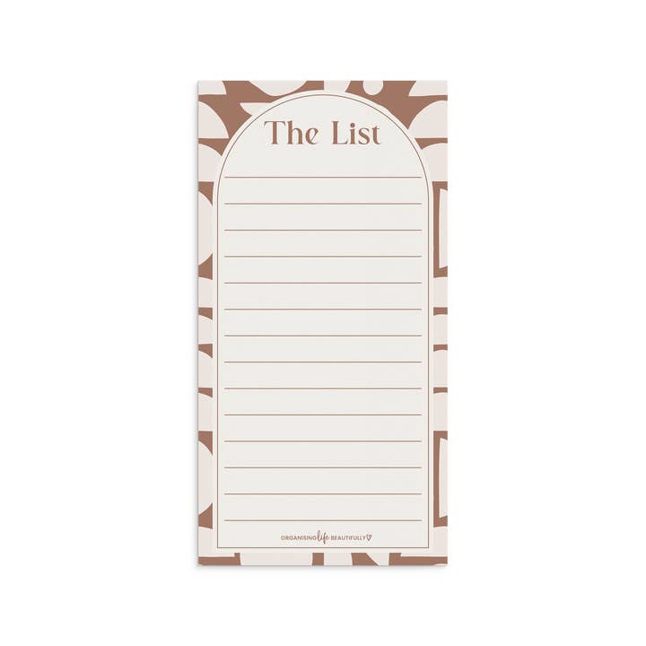 SECOND - Magnet | Shopping/To-Do List - Mocha Mousse for wholesale by Organising Life Beautifully