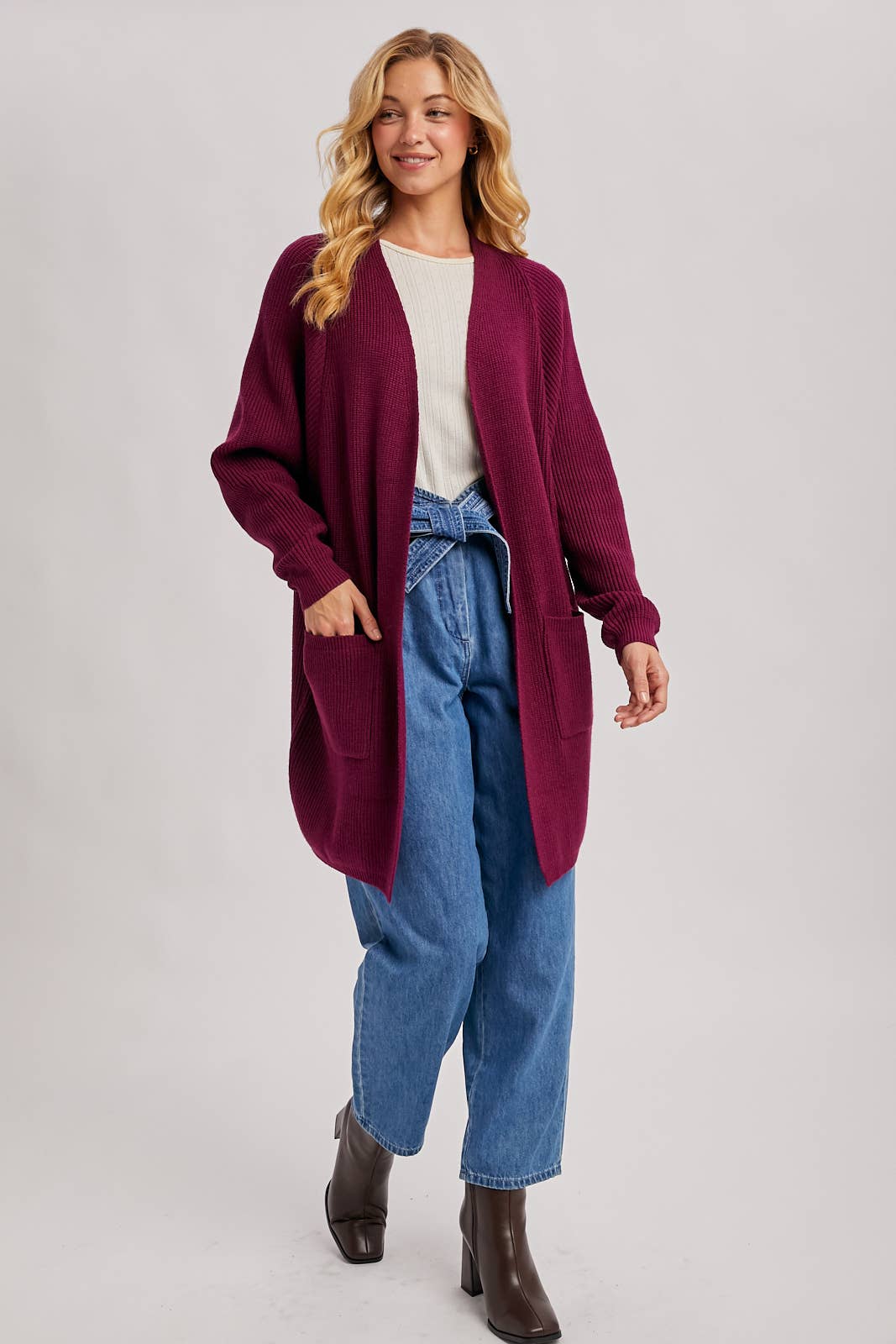 Bluivy - Wholesale Cardigan - Women's - OPEN FRONT BATWING SLEEVE CARDIGAN26