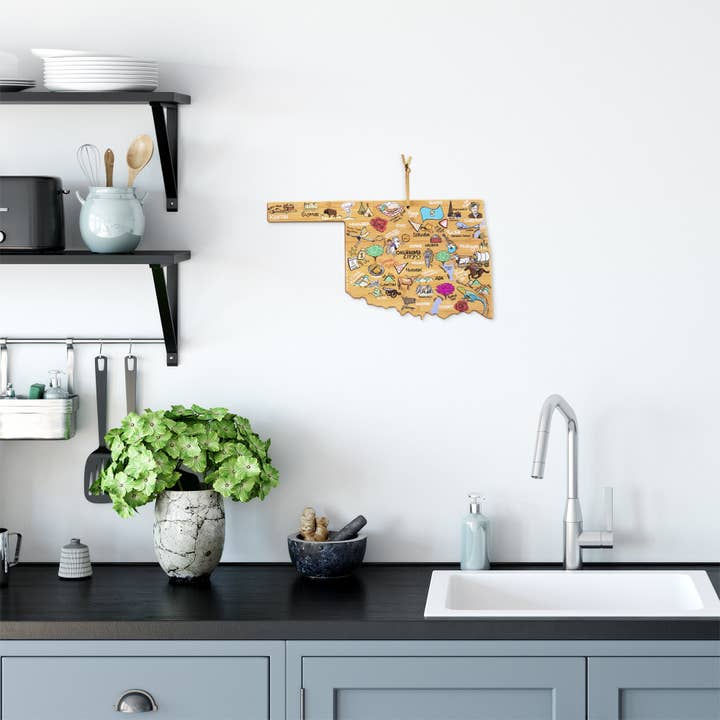 Totally Bamboo - Wholesale Cutting Board - Oklahoma Cutting Board with Artwork by Fish Kissâ„¢