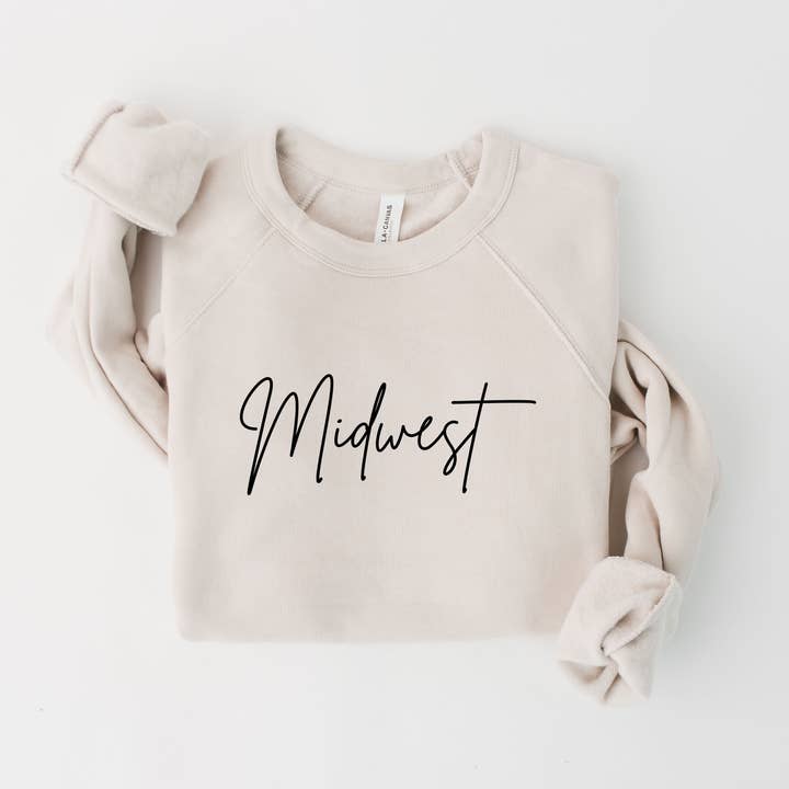 Midwest Cursive , Women Crew Sweatshirt for wholesale by Autumn Rose Co.