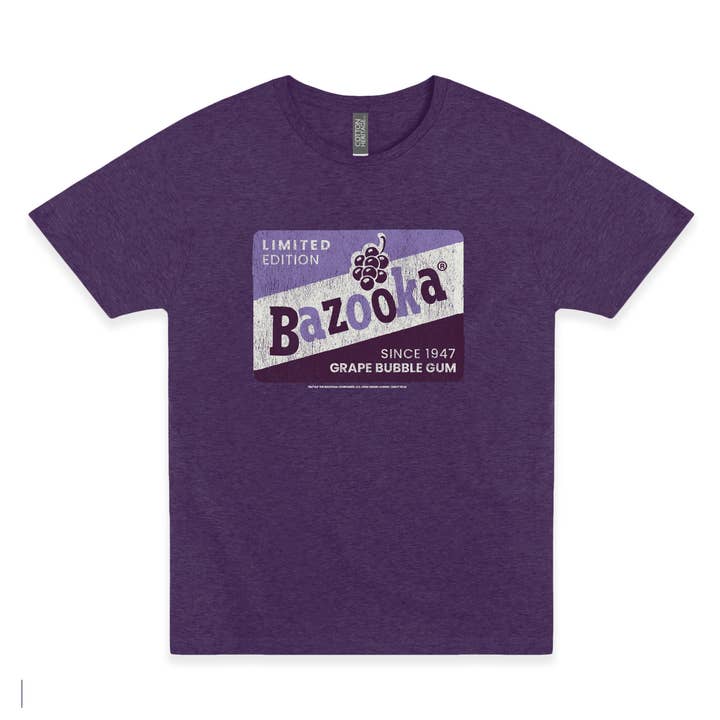 Bazooka® Vintage Grape Bubble Gum Tee for wholesale by www.sweetvintagetees.com