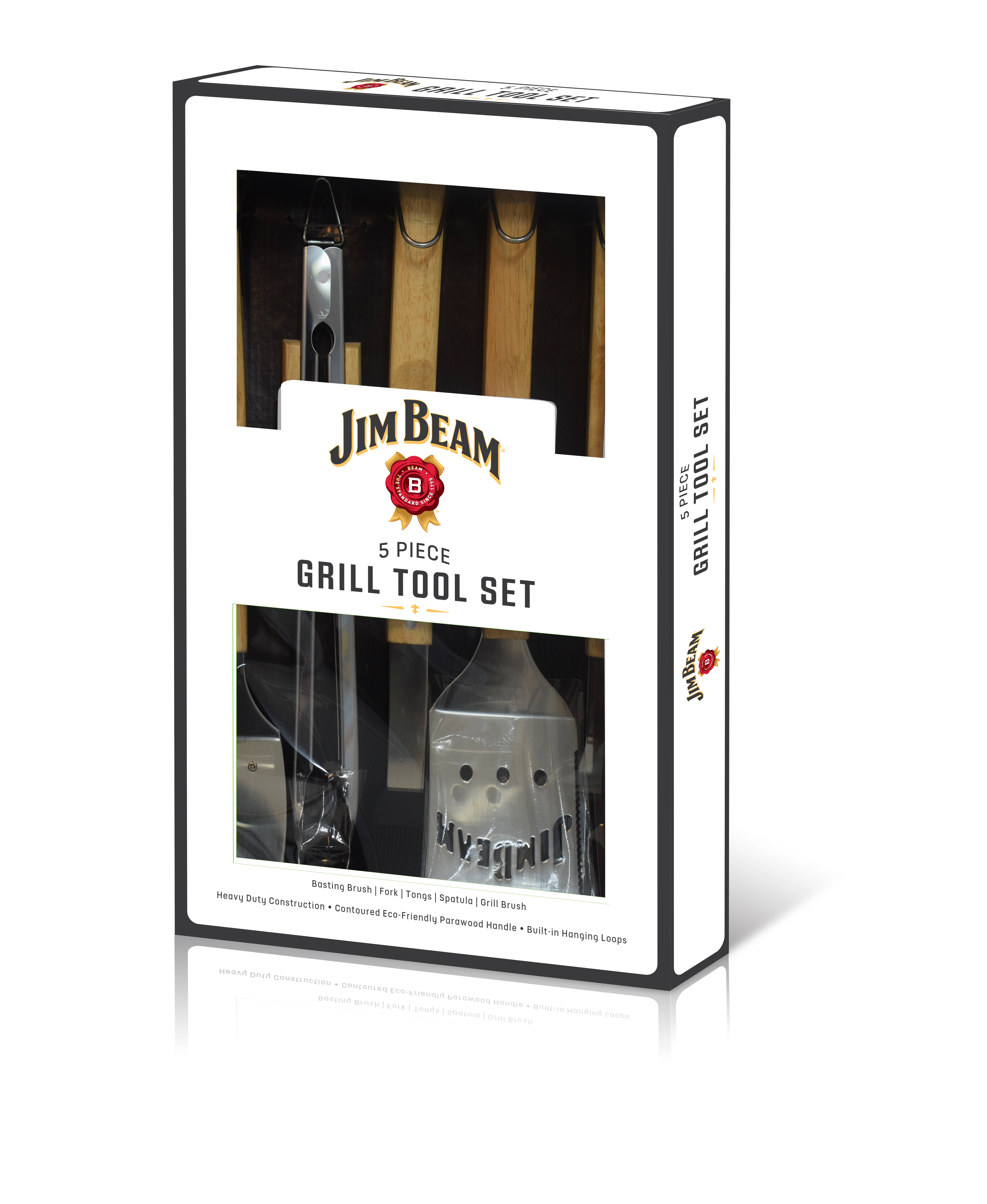 Style Asia - Wholesale Outdoor Grill Tools - Jim Beam 5-Piece Stainless Steel Barbecue and Grilling Tools1