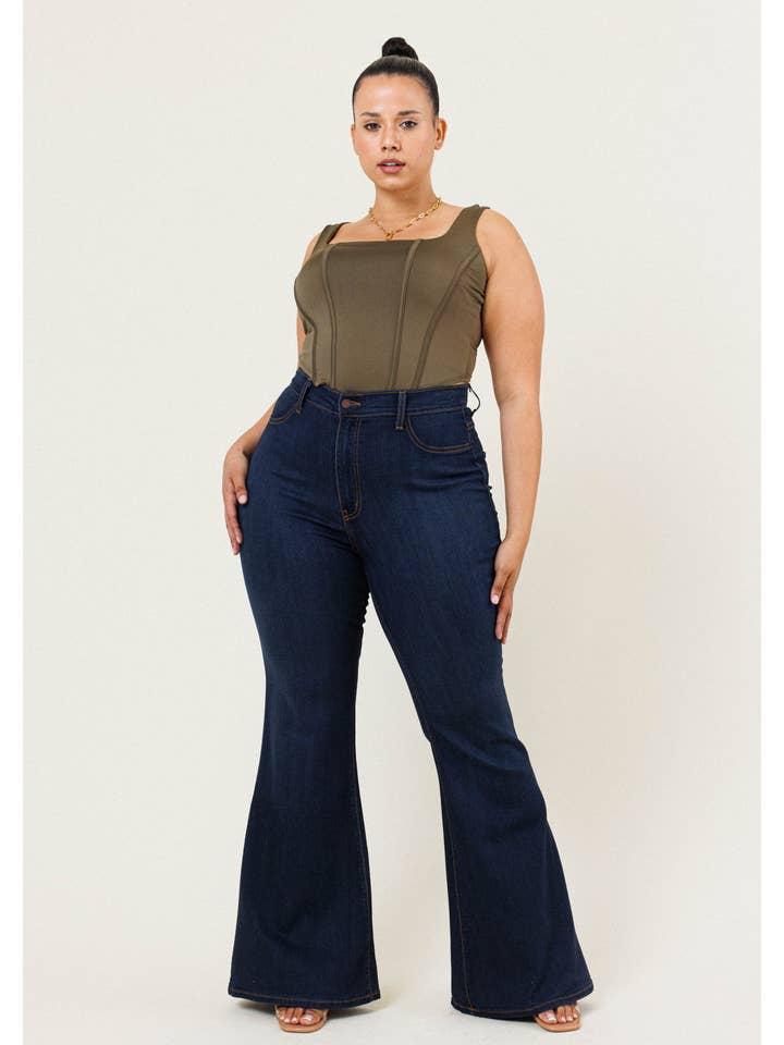 Vibrant M.i.U - Wholesale Jeans - Women's - Plus Tall Bell Flare Jeans