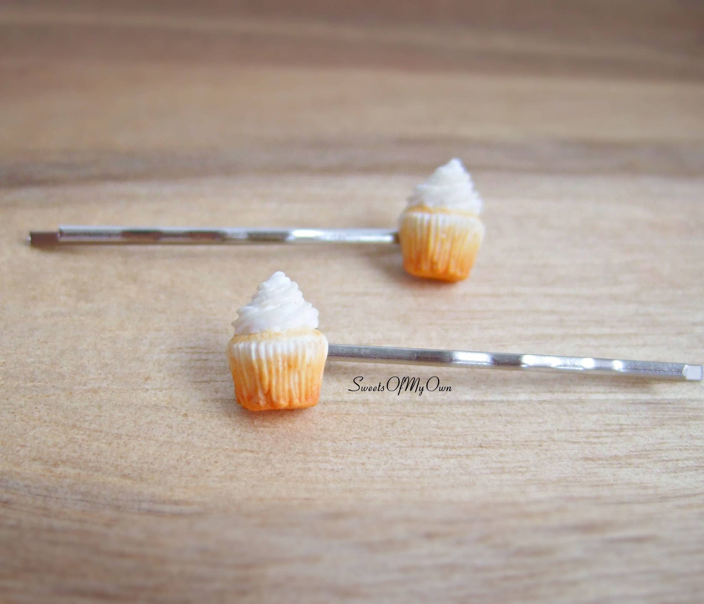 Sweetsofmyown - Wholesale Hair Clip - Women's - Vanilla Cupcakes - Hair Clips - Cupcake Accessory1