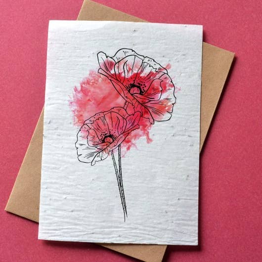 Poppy Planting Card for wholesale by Carte À Pousser