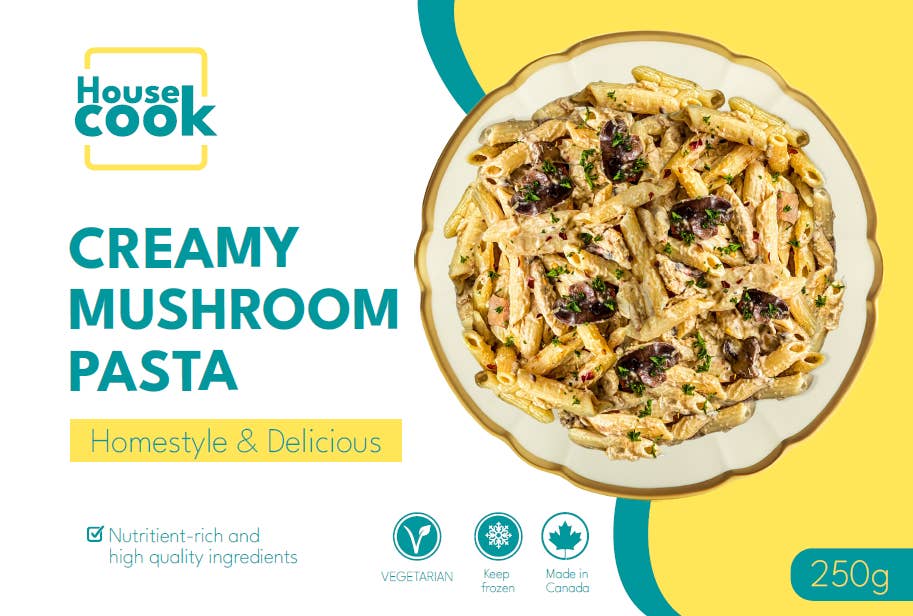 HouseCook - Wholesale Retailer Display - Food & Drink - Frozen Gourmet Creamy Mushroom Pasta