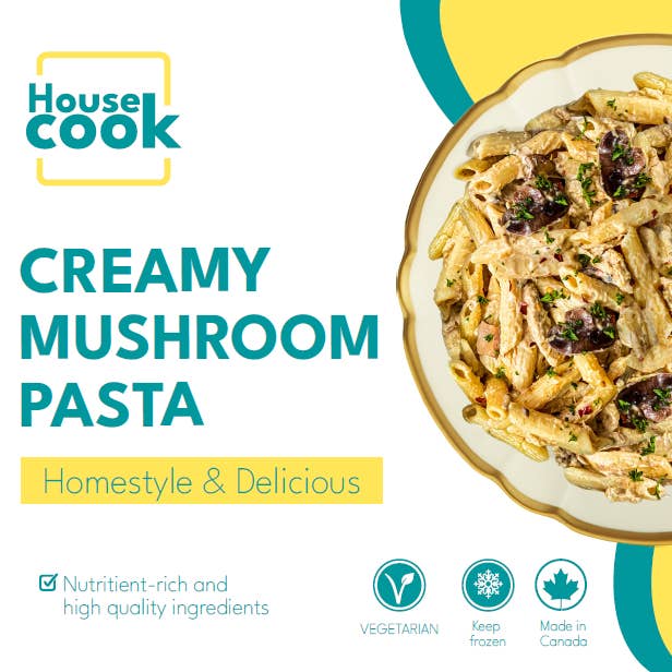 HouseCook - Wholesale Retailer Display - Food & Drink - Frozen Gourmet Creamy Mushroom Pasta0