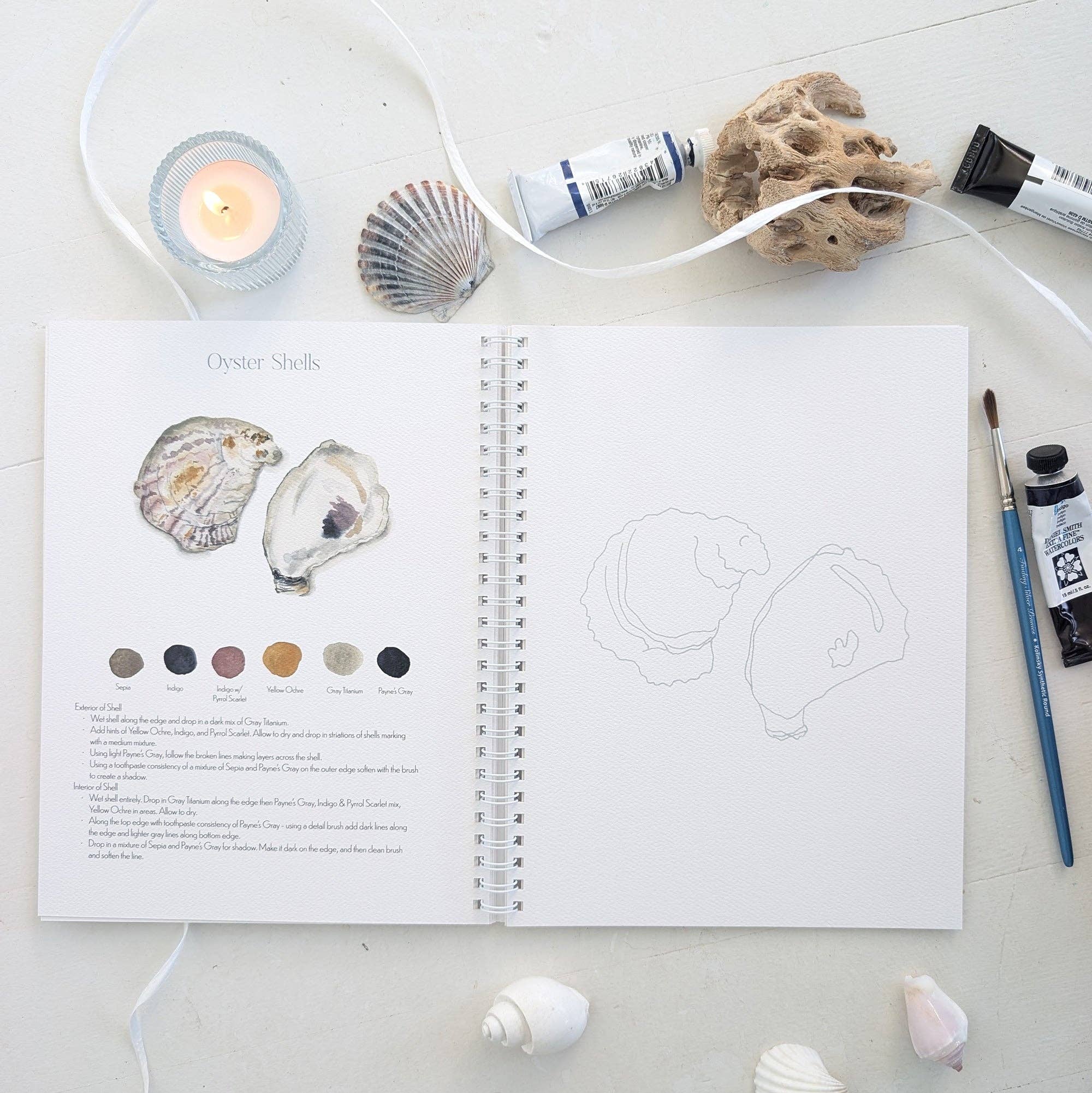 Finding Silver Pennies - Wholesale Crafts, Hobbies & DIY Book - Coastal Watercolor Workbook | Outlines + Video Tutorials11