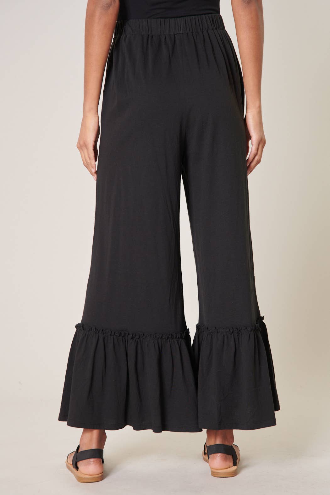 Sugarlips - Vente Pantalon – femme - Pantalon en coton tricoté à jambes larges avec volants Ryder19